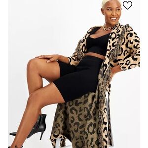 INC Animal Print Cardigan